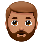 Emoji 🧔🏽 Uomo Con La Barba: Carnagione Olivastra su Apple iOS 11.2.