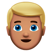 👱🏽‍♂️ Emoji Mann: mittlere Hautfarbe, blond Apple iOS 11.2.