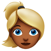 Émoji 👱🏾‍♀️ Femme Blonde : Peau Mate sur Apple iOS 11.2.