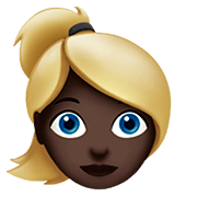 👱🏿‍♀️ Emoji Frau: dunkle Hautfarbe, blond Apple iOS 11.2.