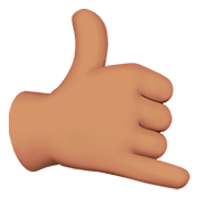 Emoji 🤙🏽 Mano Con Gesto Di Chiamata: Carnagione Olivastra su Apple iOS 11.2.