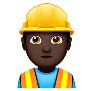 👷🏿 Emoji Trabalhador De Construção Civil: Pele Escura na Apple iOS 11.2.