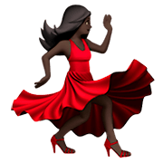 💃🏿 Emoji tanzende Frau: dunkle Hautfarbe Apple iOS 11.2.