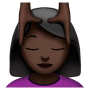 💆🏿 Emoji Person, die eine Kopfmassage bekommt: dunkle Hautfarbe Apple iOS 11.2.