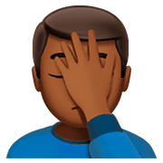 🤦🏾 Emoji Pessoa Decepcionada: Pele Morena Escura na Apple iOS 11.2.