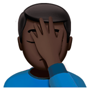 Emoji 🤦🏿 Persona Esasperata: Carnagione Scura su Apple iOS 11.2.