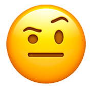 Emoji 🤨 Faccia Con Sopracciglia Alzate su Apple iOS 11.2.