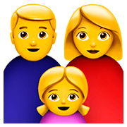 👨‍👩‍👧 Emoji Familie: Mann, Frau und Mädchen Apple iOS 11.2.