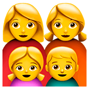 👩‍👩‍👧‍👦 Emoji Familie: Frau, Frau, Mädchen und Junge Apple iOS 11.2.