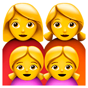 👩‍👩‍👧‍👧 Emoji Familie: Frau, Frau, Mädchen und Mädchen Apple iOS 11.2.