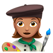 Emoji 👩🏽‍🎨 Artista Donna: Carnagione Olivastra su Apple iOS 11.2.