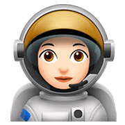 Émoji 👩🏻‍🚀 Astronaute Femme : Peau Claire sur Apple iOS 11.2.