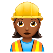 👷🏾‍♀️ Emoji Bauarbeiterin: mitteldunkle Hautfarbe Apple iOS 11.2.