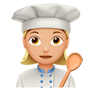 Emoji 👩🏼‍🍳 Cuoca: Carnagione Abbastanza Chiara su Apple iOS 11.2.