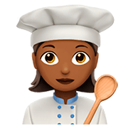 Emoji 👩🏾‍🍳 Cuoca: Carnagione Abbastanza Scura su Apple iOS 11.2.