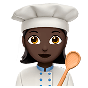 👩🏿‍🍳 Emoji Köchin: dunkle Hautfarbe Apple iOS 11.2.