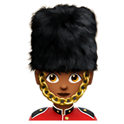 Emoji 💂🏾‍♀️ Guardia Donna: Carnagione Abbastanza Scura su Apple iOS 11.2.