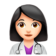 👩🏻‍⚕️ Emoji Mulher Profissional Da Saúde: Pele Clara na Apple iOS 11.2.
