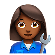 👩🏾‍🔧 Emoji Mechanikerin: mitteldunkle Hautfarbe Apple iOS 11.2.