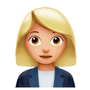👩🏼‍💼 Emoji Oficinista Mujer: Tono De Piel Claro Medio en Apple iOS 11.2.