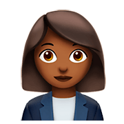 👩🏾‍💼 Emoji Oficinista Mujer: Tono De Piel Oscuro Medio en Apple iOS 11.2.