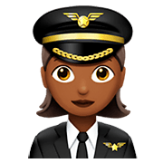 👩🏾‍✈️ Emoji Piloto De Avião Mulher: Pele Morena Escura na Apple iOS 11.2.