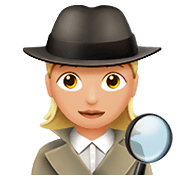 🕵🏼‍♀️ Emoji Detective Mujer: Tono De Piel Claro Medio en Apple iOS 11.2.