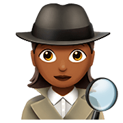 🕵🏾‍♀️ Emoji Detective Mujer: Tono De Piel Oscuro Medio en Apple iOS 11.2.