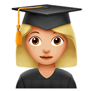 Emoji 👩🏼‍🎓 Studentessa: Carnagione Abbastanza Chiara su Apple iOS 11.2.