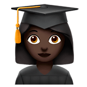 Emoji 👩🏿‍🎓 Studentessa: Carnagione Scura su Apple iOS 11.2.