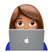 👩🏽‍💻 Emoji Tecnóloga: Tono De Piel Medio en Apple iOS 11.2.