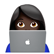 👩🏿‍💻 Emoji Tecnóloga: Tono De Piel Oscuro en Apple iOS 11.2.