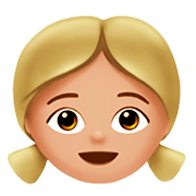Émoji 👧🏼 Fille : Peau Moyennement Claire sur Apple iOS 11.2.
