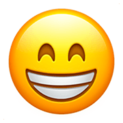 Emoji 😁 Faccina Raggiante Con Occhi Felici su Apple iOS 11.2.