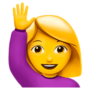 Emoji 🙋 Persona Con Mano Alzata su Apple iOS 11.2.