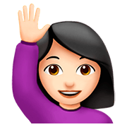 Emoji 🙋🏻 Persona Con Mano Alzata: Carnagione Chiara su Apple iOS 11.2.