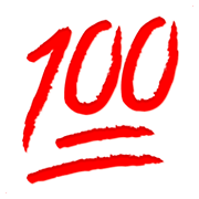 Emoji 💯 100 Punti su Apple iOS 11.2.