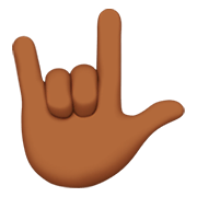 Emoji 🤟🏾 Gesto Ti Amo: Carnagione Abbastanza Scura su Apple iOS 11.2.