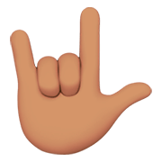 Emoji 🤟🏽 Gesto Ti Amo: Carnagione Olivastra su Apple iOS 11.2.