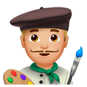 Emoji 👨🏼‍🎨 Artista Uomo: Carnagione Abbastanza Chiara su Apple iOS 11.2.