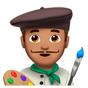 Emoji 👨🏽‍🎨 Artista Uomo: Carnagione Olivastra su Apple iOS 11.2.