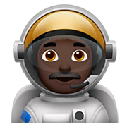 👨🏿‍🚀 Emoji Astronauta Hombre: Tono De Piel Oscuro en Apple iOS 11.2.