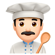 Émoji 👨🏻‍🍳 Cuisinier : Peau Claire sur Apple iOS 11.2.