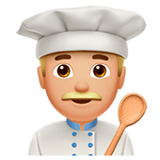 Émoji 👨🏼‍🍳 Cuisinier : Peau Moyennement Claire sur Apple iOS 11.2.