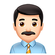 👨🏻‍💼 Emoji Büroangestellter: helle Hautfarbe Apple iOS 11.2.