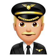 👨🏼‍✈️ Emoji Piloto De Avião Homem: Pele Morena Clara na Apple iOS 11.2.