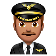 Emoji 👨🏽‍✈️ Pilota Uomo: Carnagione Olivastra su Apple iOS 11.2.