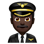 👨🏿‍✈️ Emoji Piloto Hombre: Tono De Piel Oscuro en Apple iOS 11.2.