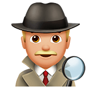 🕵🏼‍♂️ Emoji Detective Hombre: Tono De Piel Claro Medio en Apple iOS 11.2.
