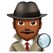 🕵🏾‍♂️ Emoji Detetive Homem: Pele Morena Escura na Apple iOS 11.2.